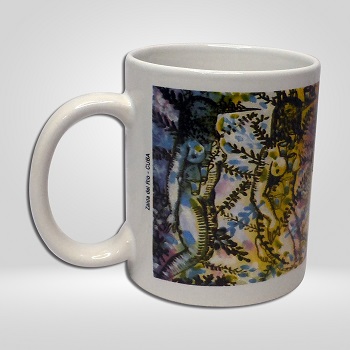 Taza Mug de cerámica, 11 onz con obra de arte sublimada de Zaida del Río