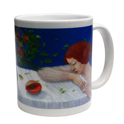 Taza Mug de cerámica, 11 onz con obra plástica sublimada de Irina González