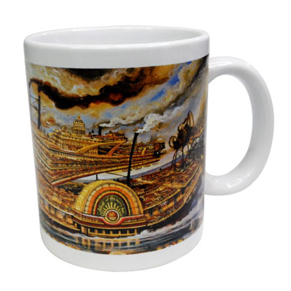 Taza Mug de cerámica, 11 onz con obra de arte sublimada de Vicente Hernández