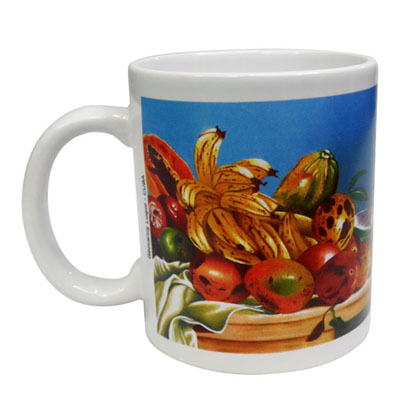 Taza Mug de cerámica, 11 onz con obra de arte sublimada de Geovanny Luque